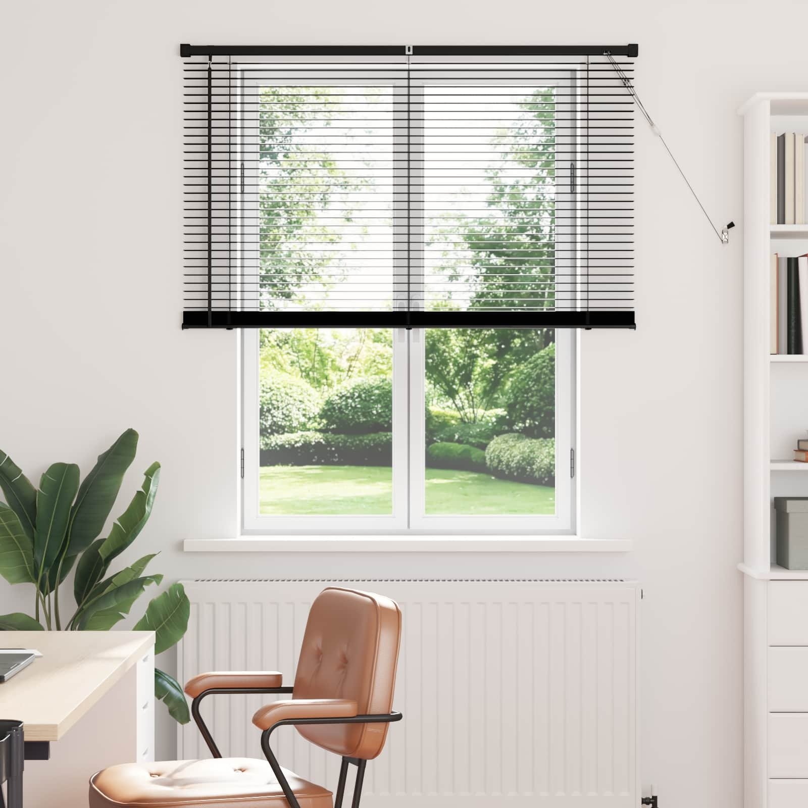 vidaXL Żaluzja wenecka Z regulacją Czarny 150 x 120 cm PVC
