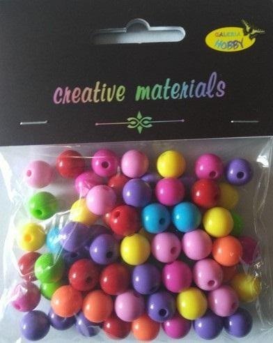Slowmoose Koraliki okrągłe kolorowe 10mm ok 40g