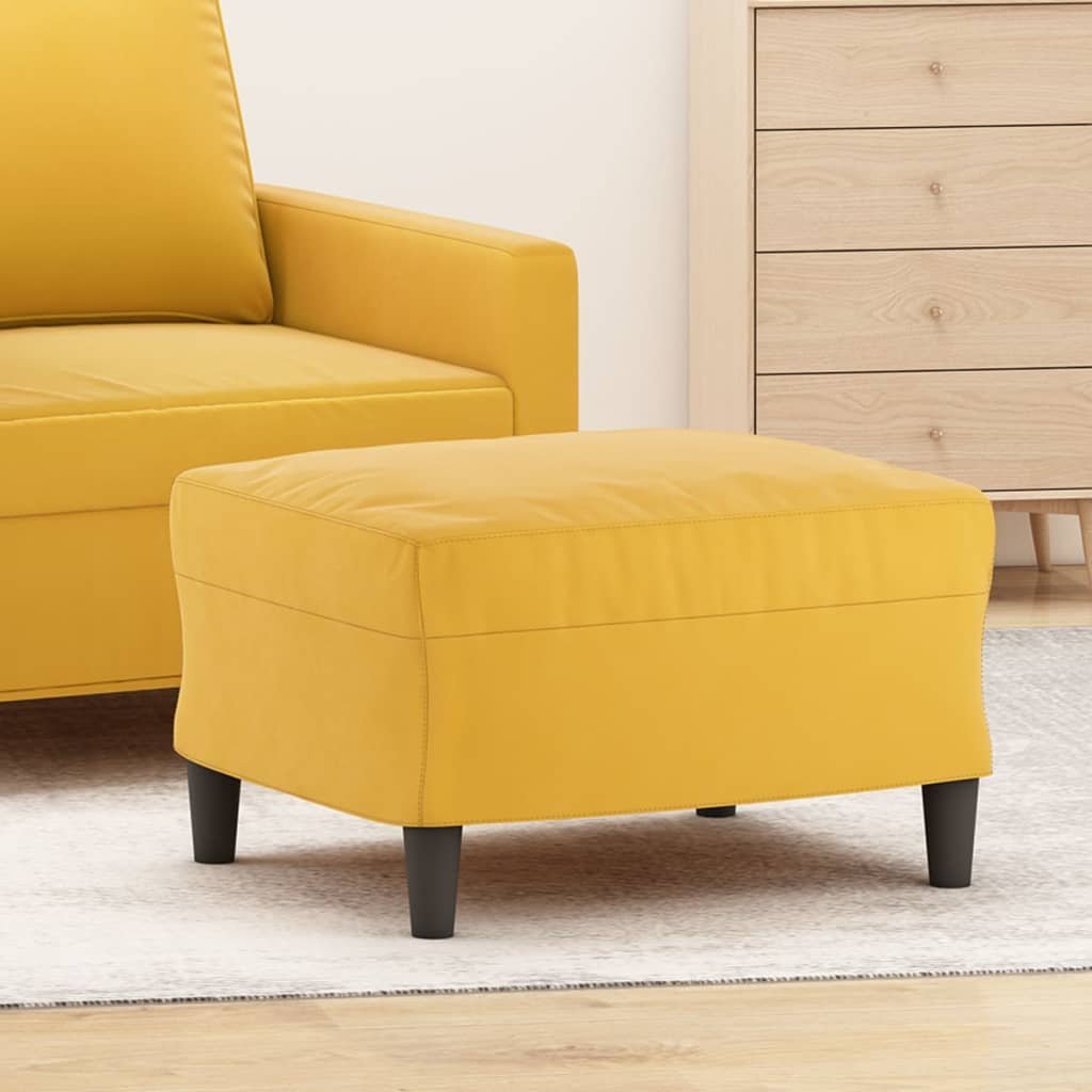 Zdjęcia - Sofa VidaXL Podnóżek, żółty, 60x50x41 cm, aksamit 