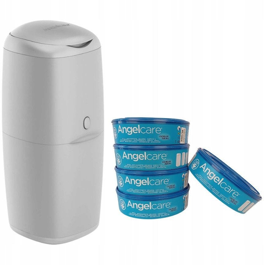 ABAKUS-POJEMNIK NA PIELUCHY KLASYCZNY + 5 WKŁADÓW ANGELCARE SZARY