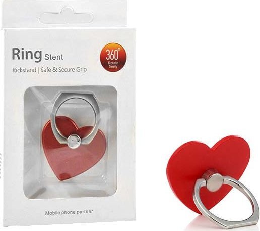Vega UCHWYT TELEFONU STOJAK SERCE CZERWONY UNIWERSALNY VEGA NA RĘKĘ RING HOLDER>