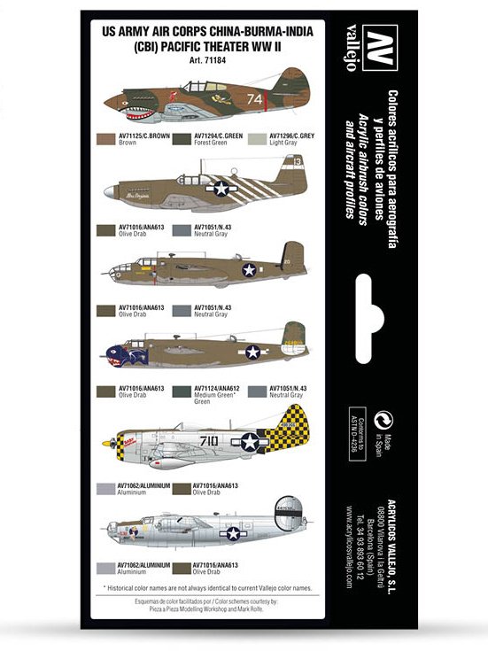Vallejo Vallejo: 71.184 - Model Air - Air War - US Army Air Corps - China-Burma-India (CBI) Pacific ...