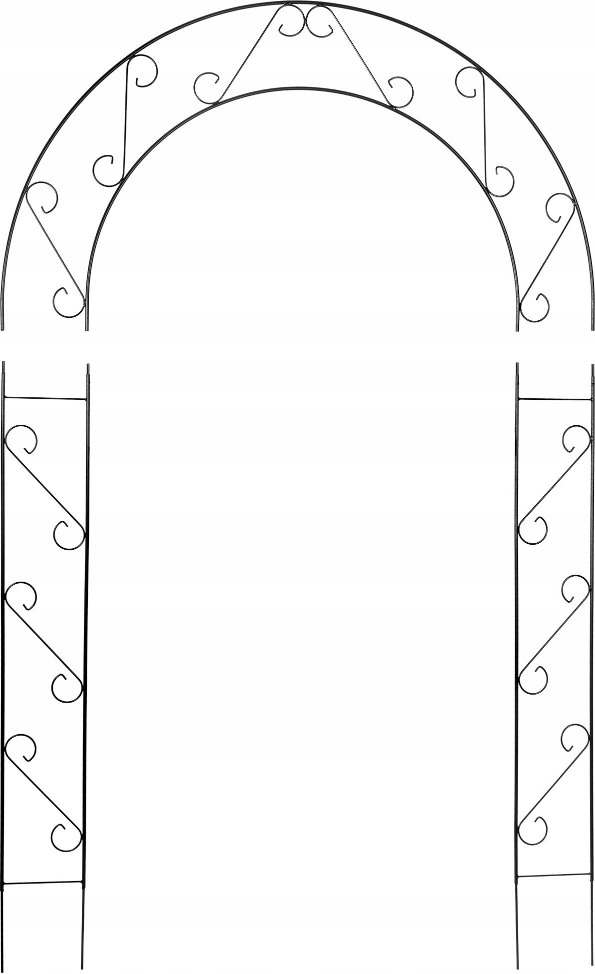 Kadax KADAX Pergola Ogrodowa metalowa Łuk Na Kwiaty Róże Do Róż Pnącz 240cm Podpora