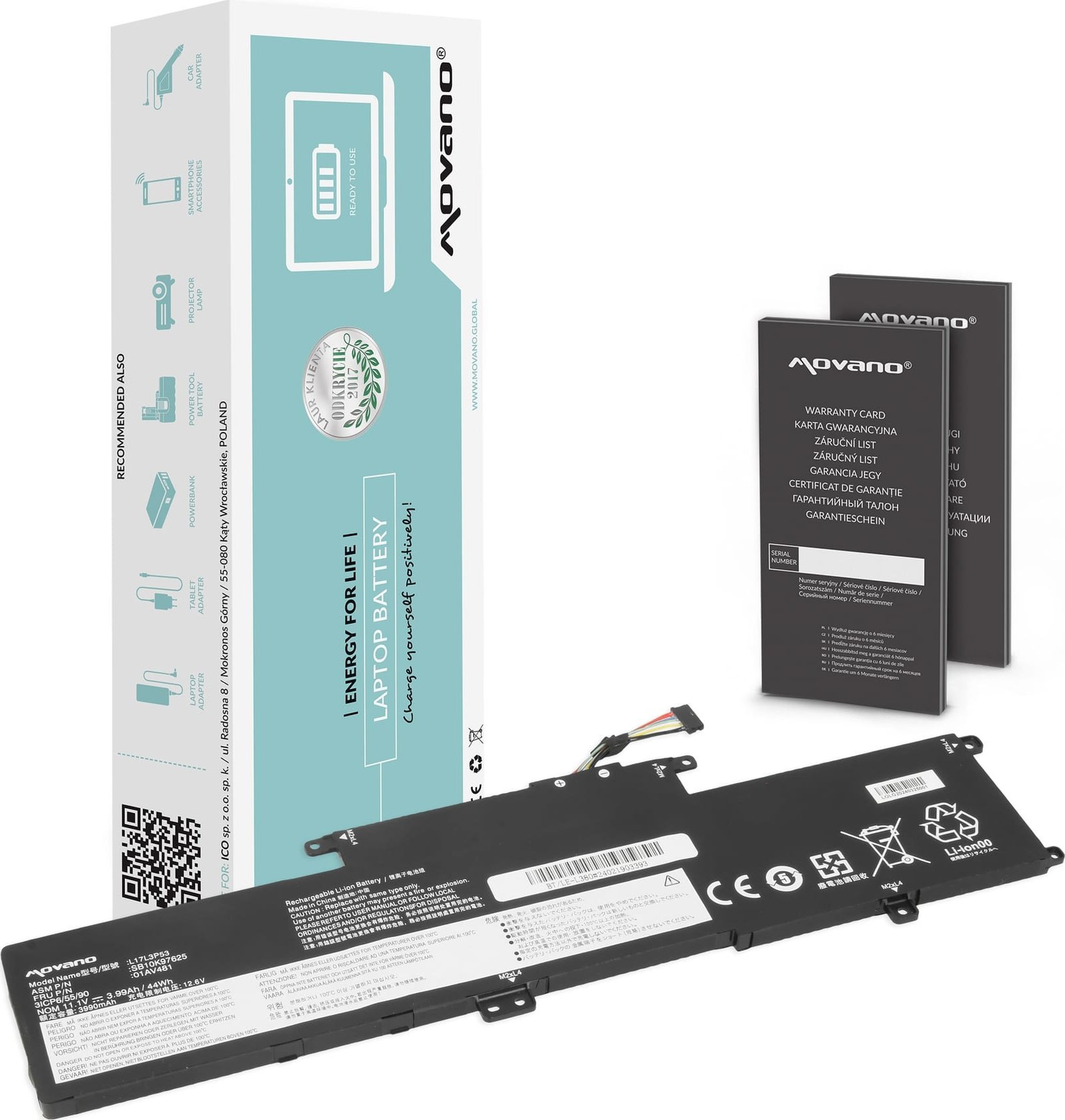 Bateria Movano Bateria Movano do Lenovo ThinkPad Yoga L380, L390