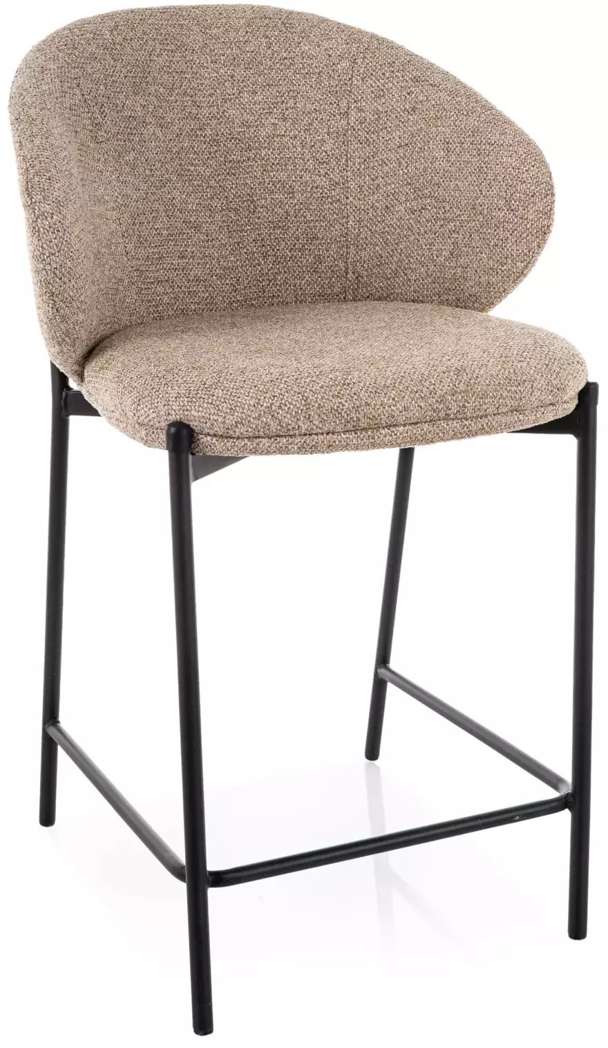 SIGNAL MEBLE Hoker tapicerowany KIOTO H-2 beżowy - stelaż czarny