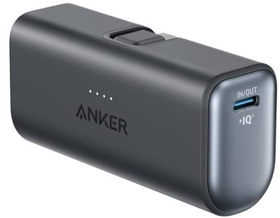 Anker Nano Power Bank Built-In with USB-C Connector | A1653H11 | 5000 mAh | Juodas