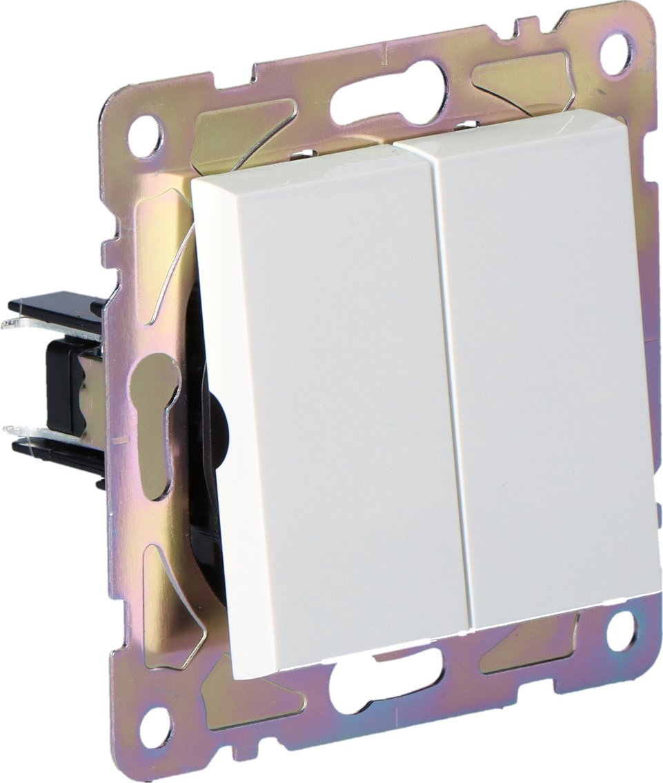 Onnline Włącznik schodowy podwójny, biały, GAMA ONNLINE