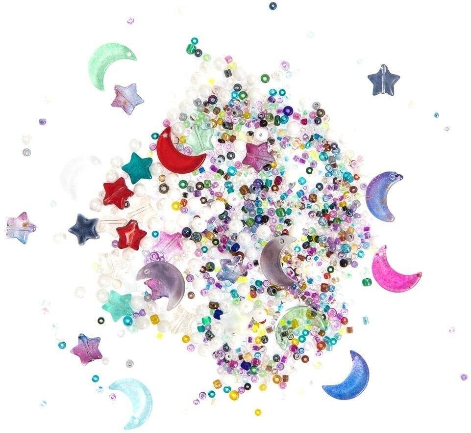 Skrzynkazdrewna Koraliki szklane galaxy sparkle 40g