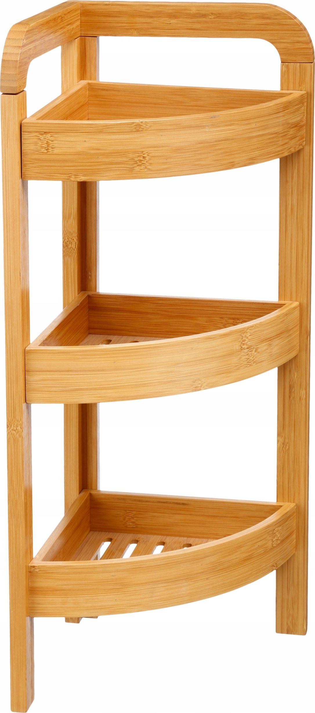 5five Regał bambusowy do łazienki, regał narożny, regał z półkami, regał w stylu skandynawskim, półka bambusowa, meble łazienkowe