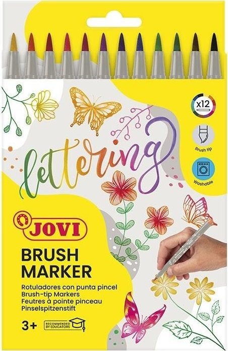 Jovi Flamastry Brush końcówka z pędzelkiem 12szt JOVI