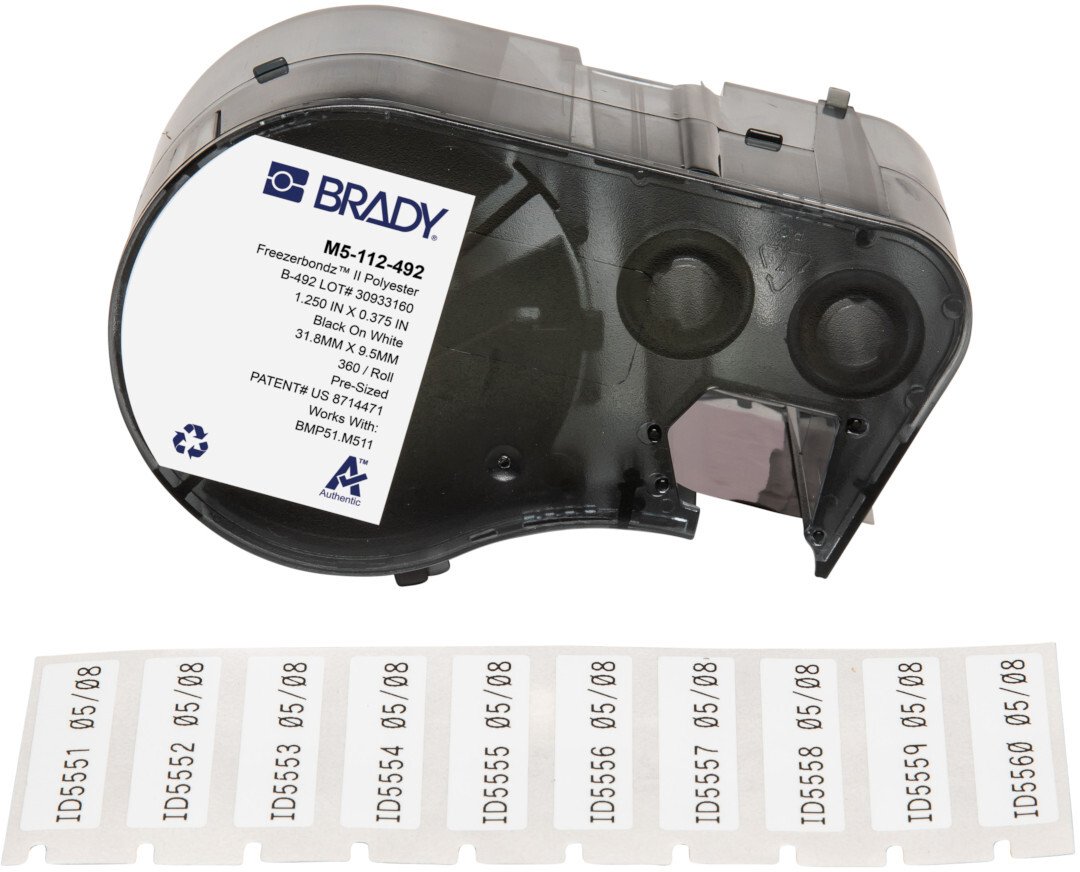 Brady FreezerBondz labels for the BMP51/BMP53/M511 drukarka