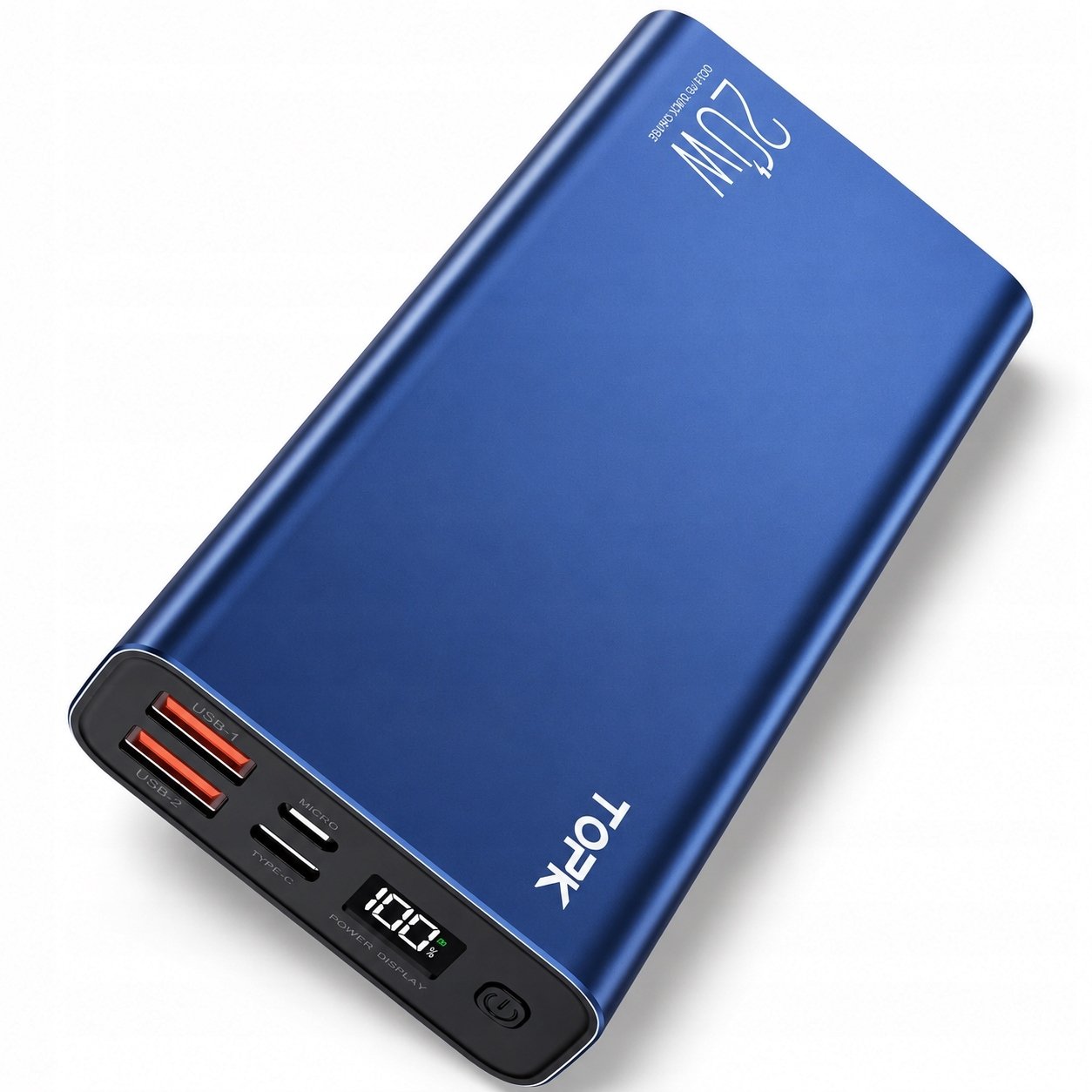 Powerbank Topk Powerbank szybka ładowarka PD 20W QC 3.0 USB C A micro 20000 mAh TOPK
