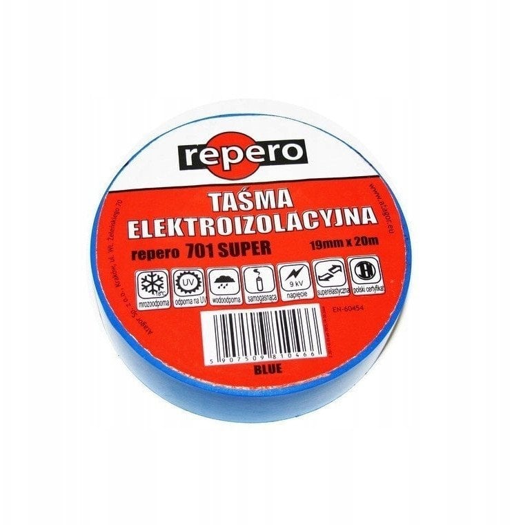 TAŚMA IZOLACYJNA REPERO 701 NIEBIESKA 19MMX20M