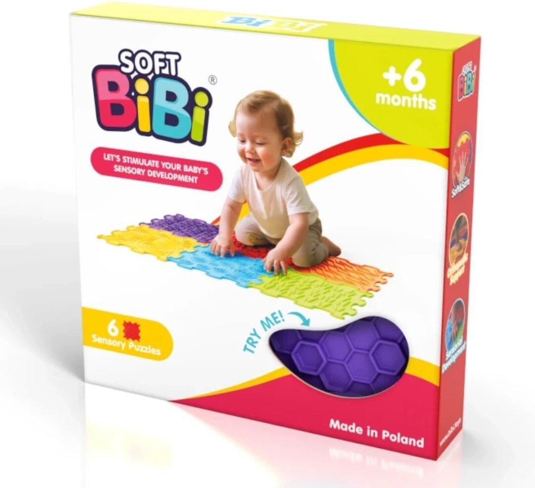 Meli Soft BiBi Sensory Mats 6 el. maty sensoryczne od 6 miesięcy EDUKAMP
