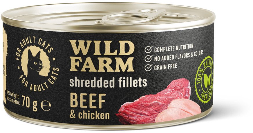 Brit WILD FARM Fillets Beef&Chicken 70g mokra karma dla kota filet w bulionie