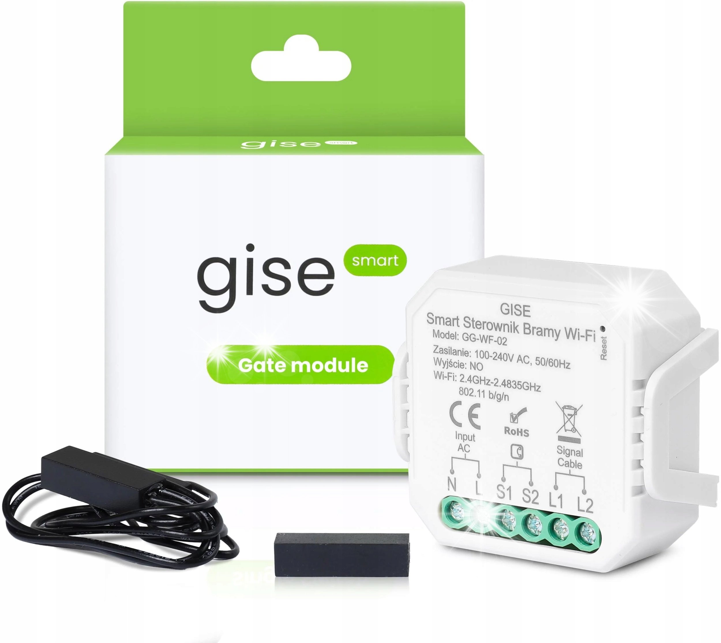 Gise GISE Smart Moduł do sterowania bramą WiFi z czujnikiem otwarcia Tuya GGWF02