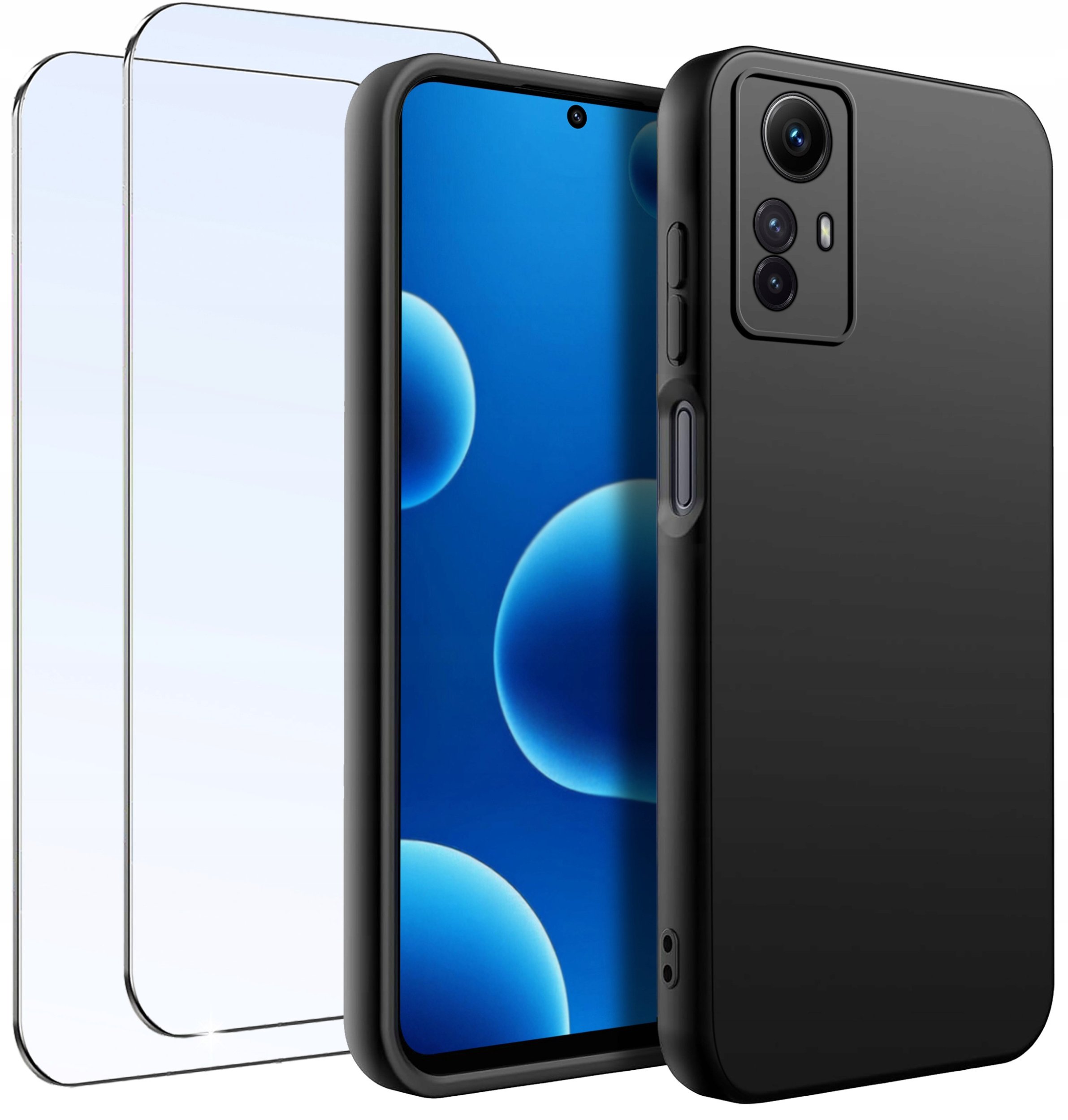 krainaGSM ZESTAW Etui do Xiaomi Redmi Note 12S CASE Gumowe Matowe Silikon +2X SZKŁO