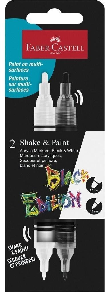 Faber-Castell Markery akrylowe Black Edition 2szt biały + czarny