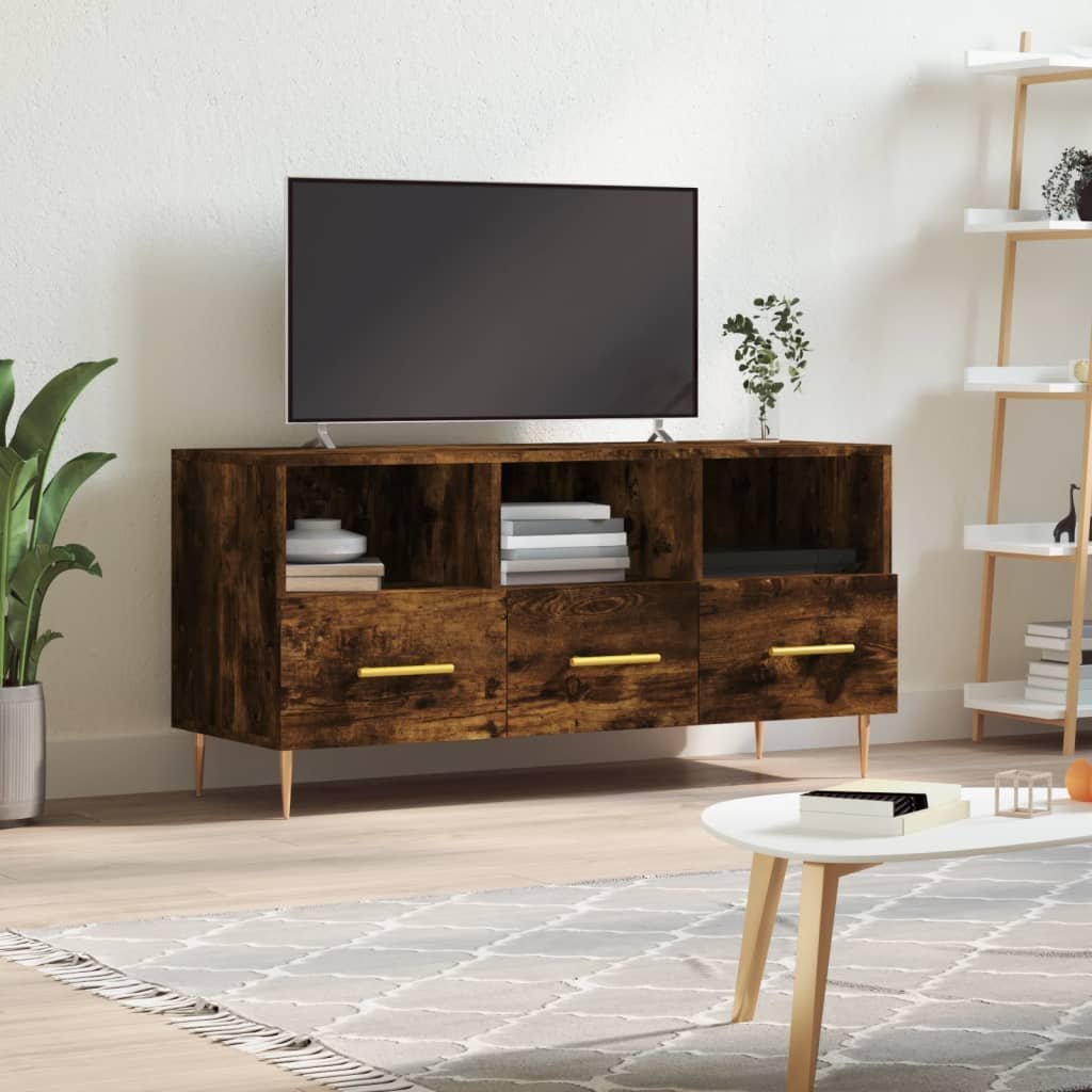 Zdjęcia - Szafka / uchwyt VidaXL Szafka pod TV, przydymiony dąb, 102x36x50 cm 