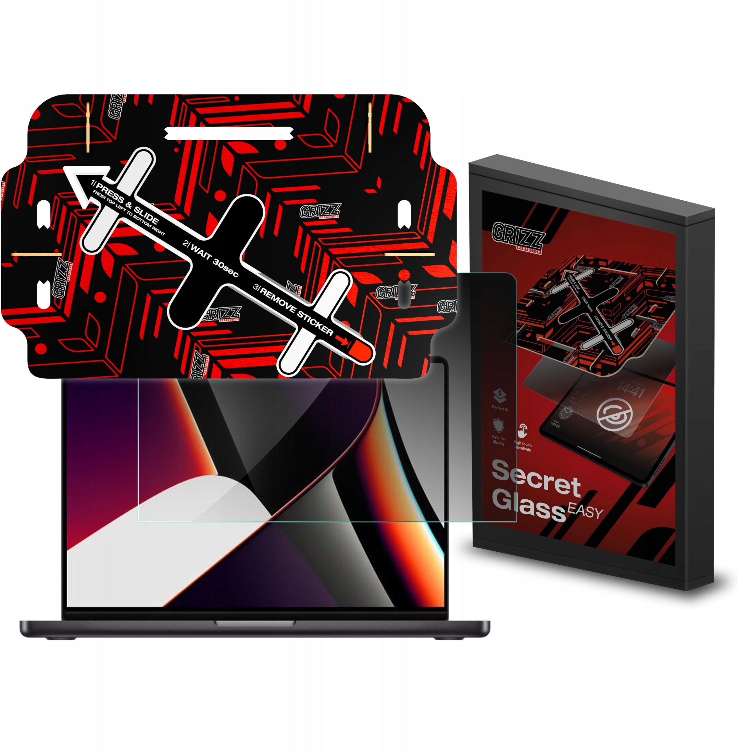 Filtr GrizzGlass Szkło prywatyzujące GrizzGlass SecretGlass Easy do Apple MacBook Pro 16" (M1/M2/M3/M4/M5)