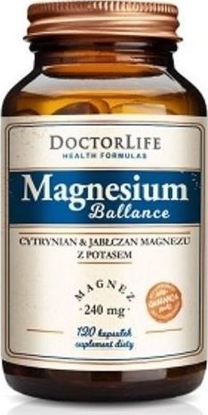 Doctor Life DOCTOR LIFE_Magnesium Ballance cytrynian i jabłczan magnezu magnez 240mg suplement diety 120 kapsułek
