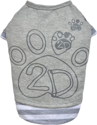 Zdjęcia - Ubrania dla psów DoggyDolly Koszulka z łapką 2D szara r. M