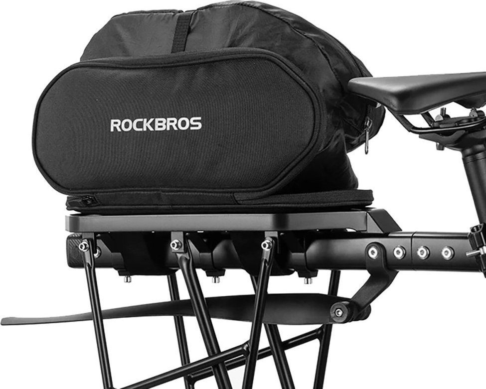RockBros Torba na bagażnik rowerowy składana z funkcją siedziska 5l - czarna ROCKBROS