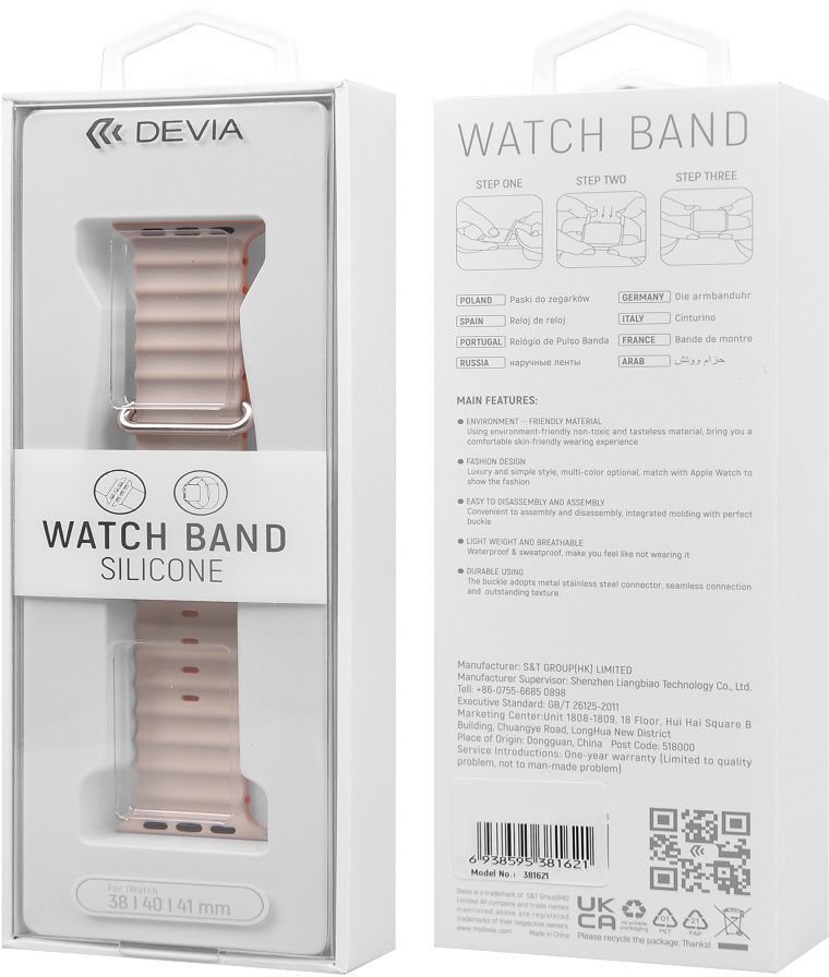 Devia pasek Deluxe Sport6 do Apple Watch 38mm/ 40mm/ 41mm/ 42mm czarny-pomarańczowy