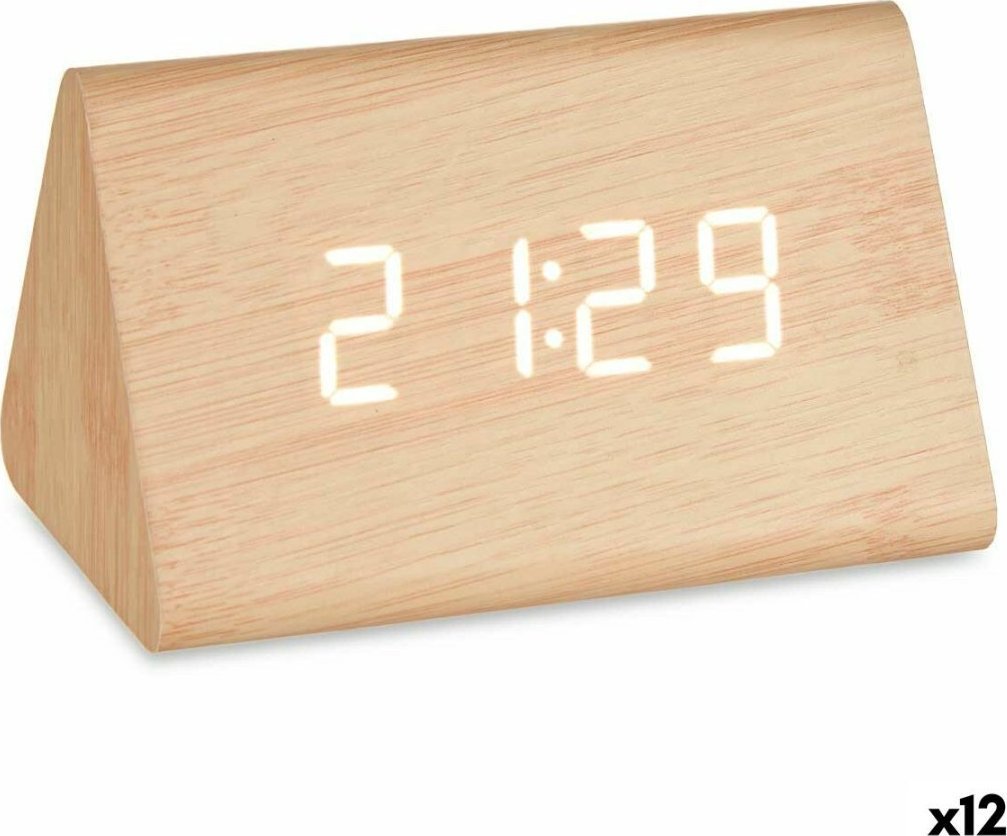 Zdjęcia - Radioodbiorniki / zegar Gift Decor Cyfrowy Zegarek Stacjonarny Brązowy PVC Drewno MDF 11,7 x 7,5 x