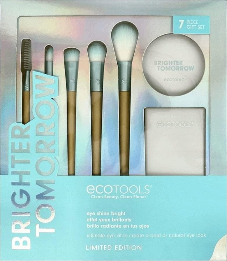 EcoTools Brighter Tomorrow Set : , Pointed, Concealer Brush + , Large, Eyeshadow Brush + , Diffuse, Eyeshadow Brush + , Precision, Highlighter Brush +