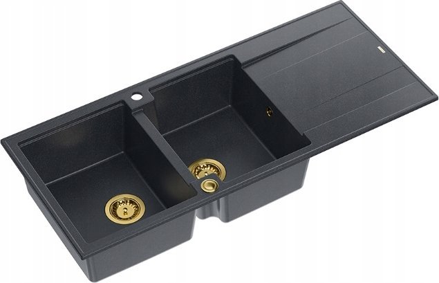 Zlewozmywak GraniteQ EVAN 121 zlewozmywak z syfonem Push To Open 2-komorowy z/o (1160x500x210; kom. ...