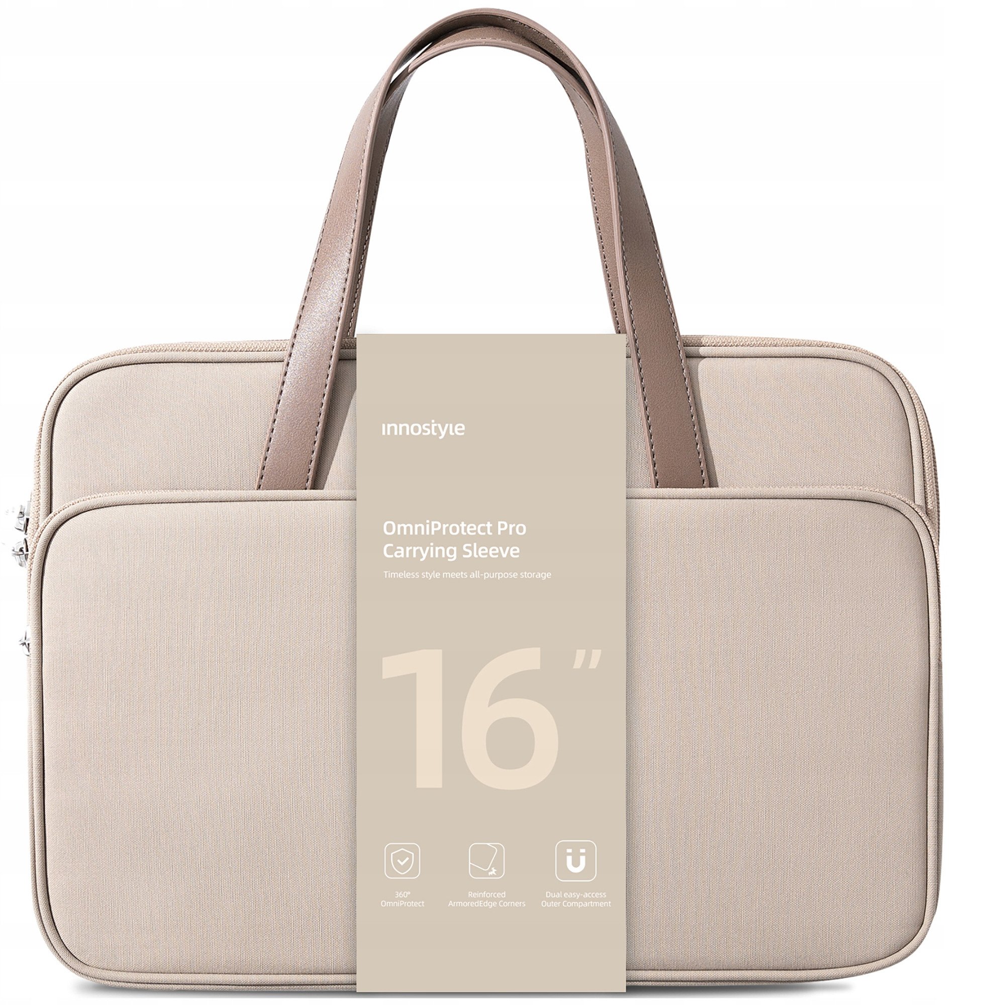 Torba Innostyle INNOSTYLE DAMSKA TORBA NA LAPTOPA 15 6 16 WODOODPORNA OMNIPROTECT PRO BEŻOWA