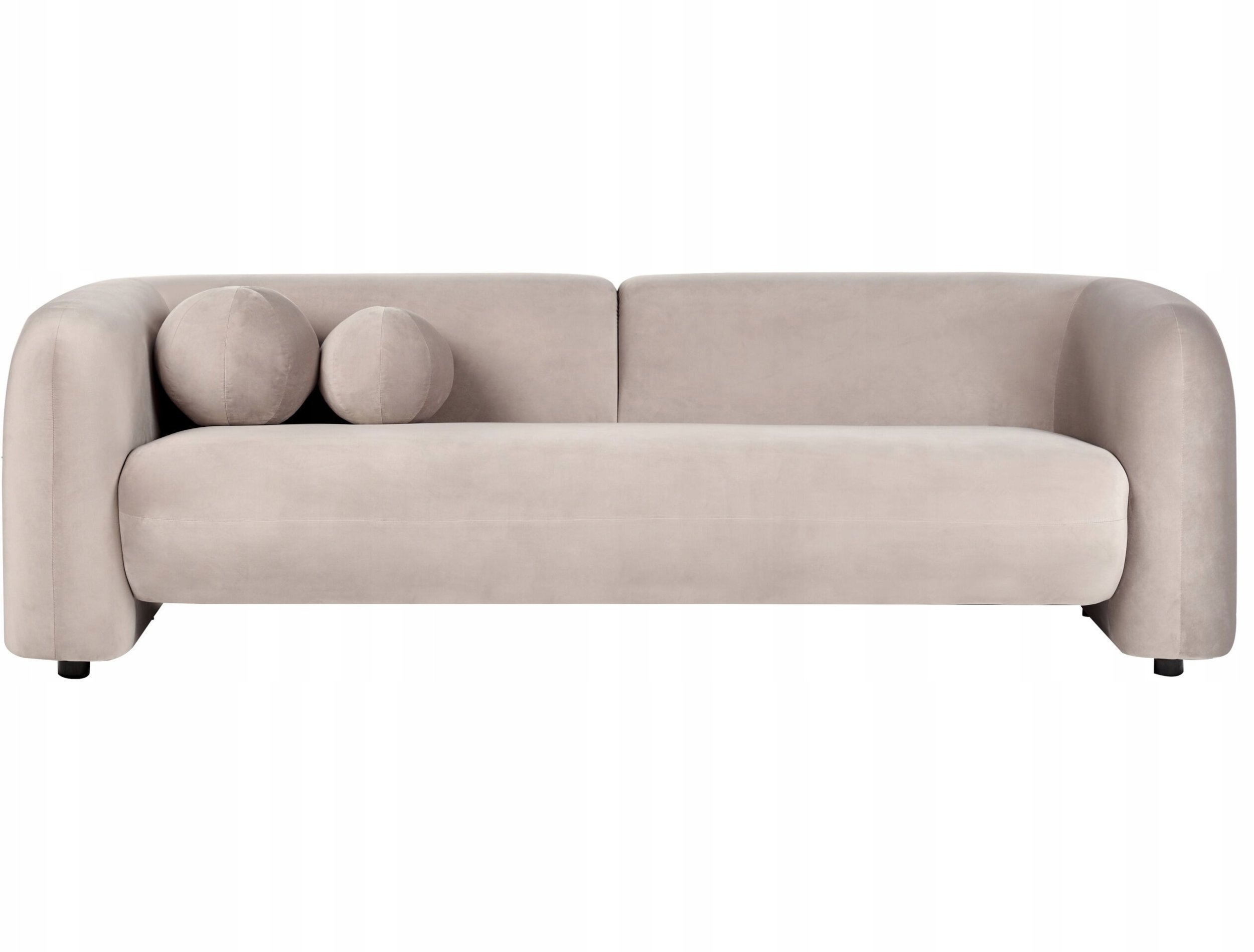 Фото - Диван Beliani Sofa trzyosobowa welurowa beżowoszara LEIREN