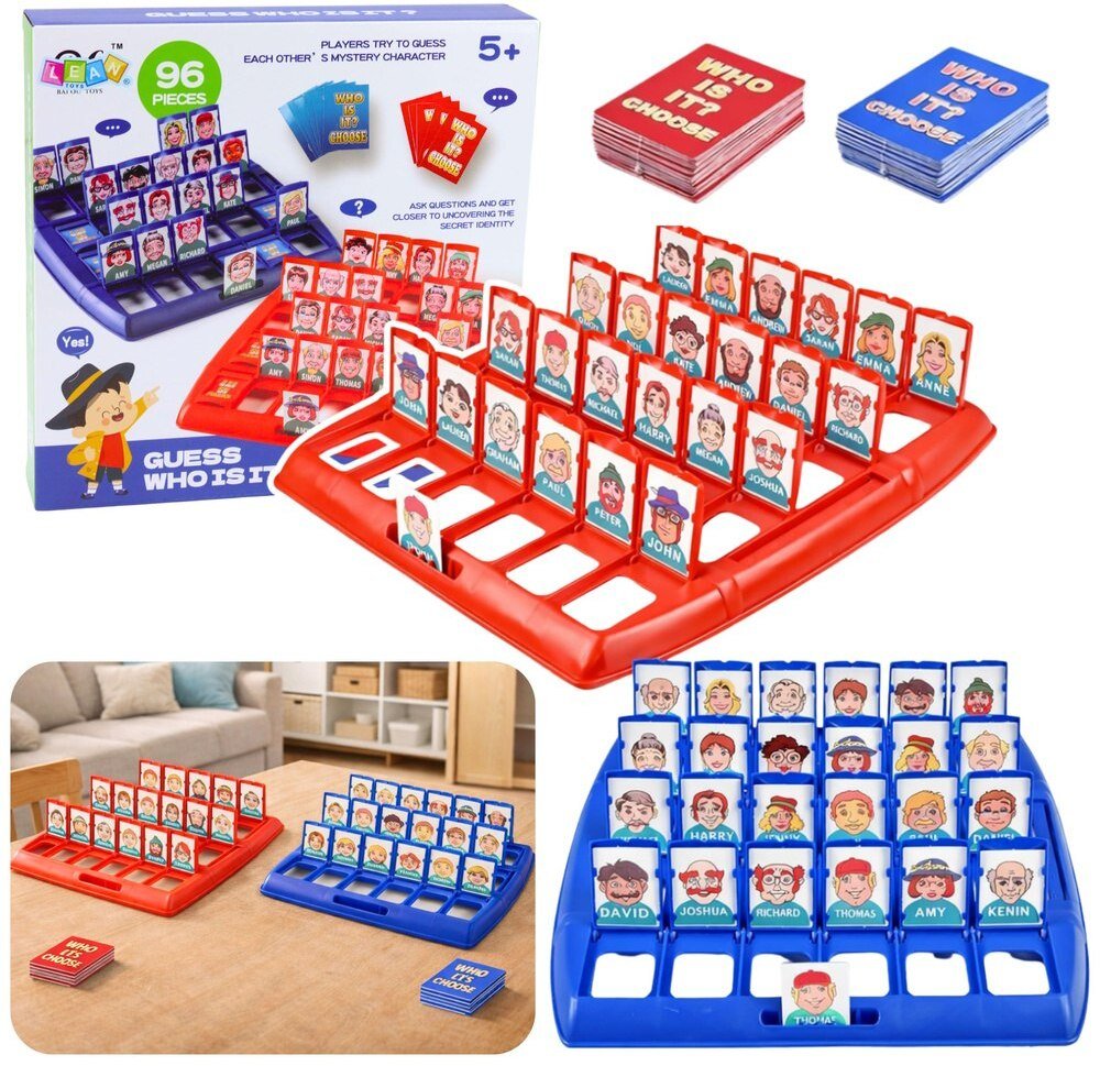 LeanToys Gra Towarzyska Rodzinna Planszowa Zgadnij Kto 96 el. EDUKAMP