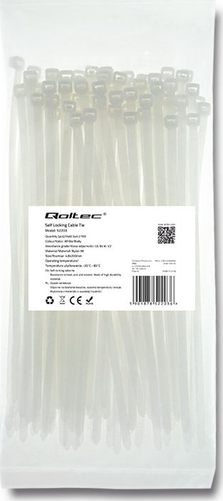 Organizer Qoltec Opaska zaciskowa Biały 100 sztuk (52203)