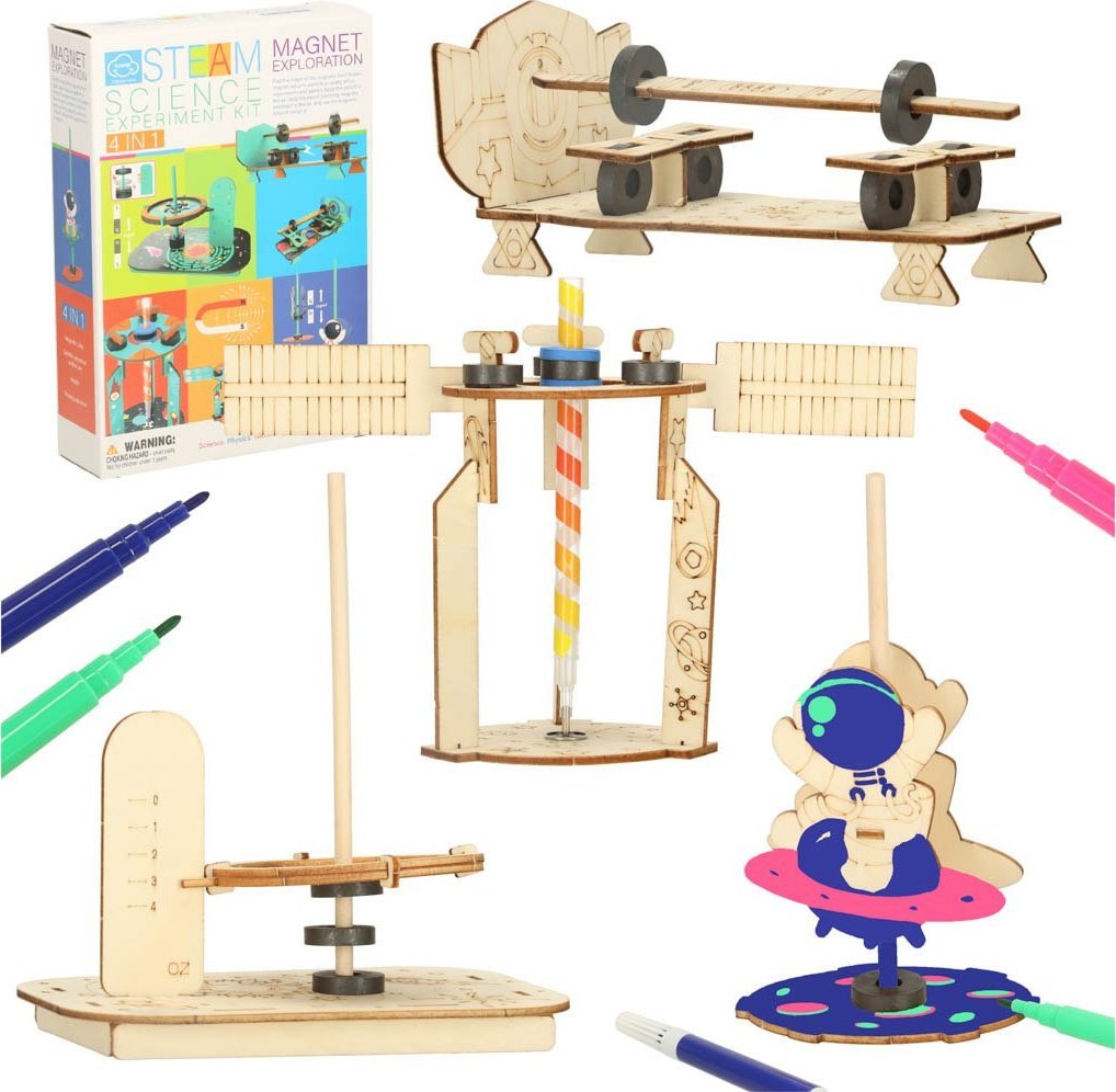 Zestaw edukacyjny do eksperymentów naukowych magnetycznych DIY 4w1