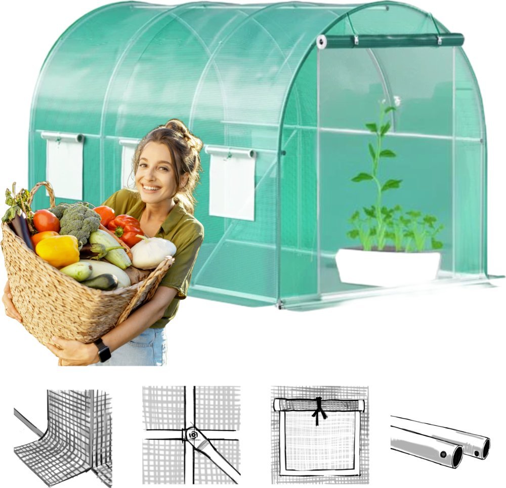 Tunel foliowy ogrodowy 6m2 3m x 2m x 2m zielony Shark Tools