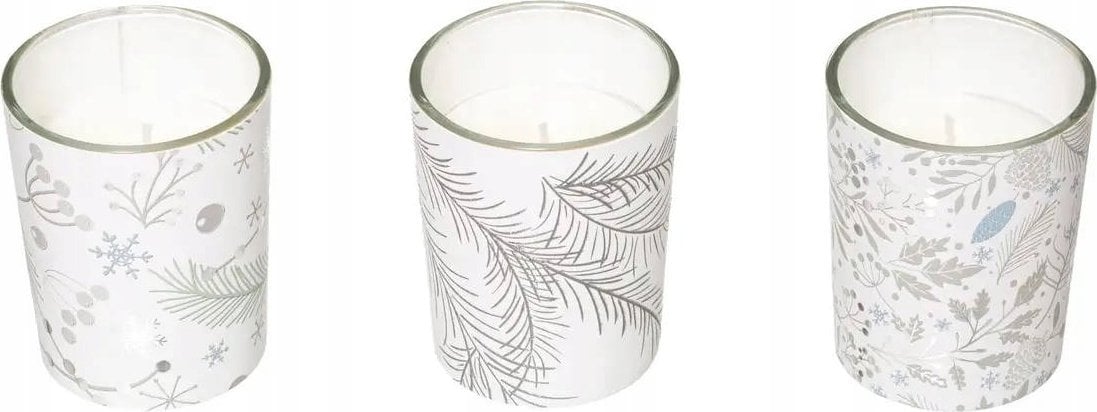 Atmosphera Świeczki zapachowe ze świątecznym nadrukiem, Ø 5 cm, 3 szt.
