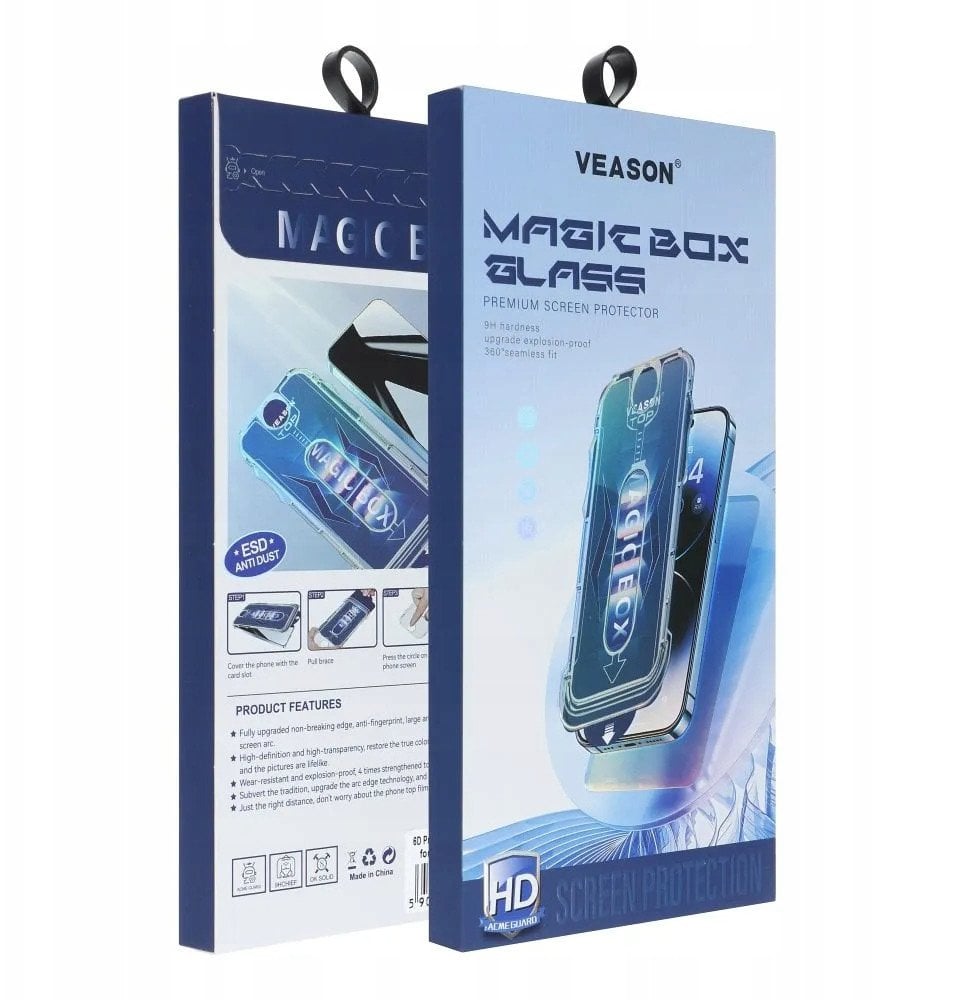 Szkło Hartowane 6D Pro Veason Easy-Install Glass + Aplikator - do Iphone 17 Air czarny