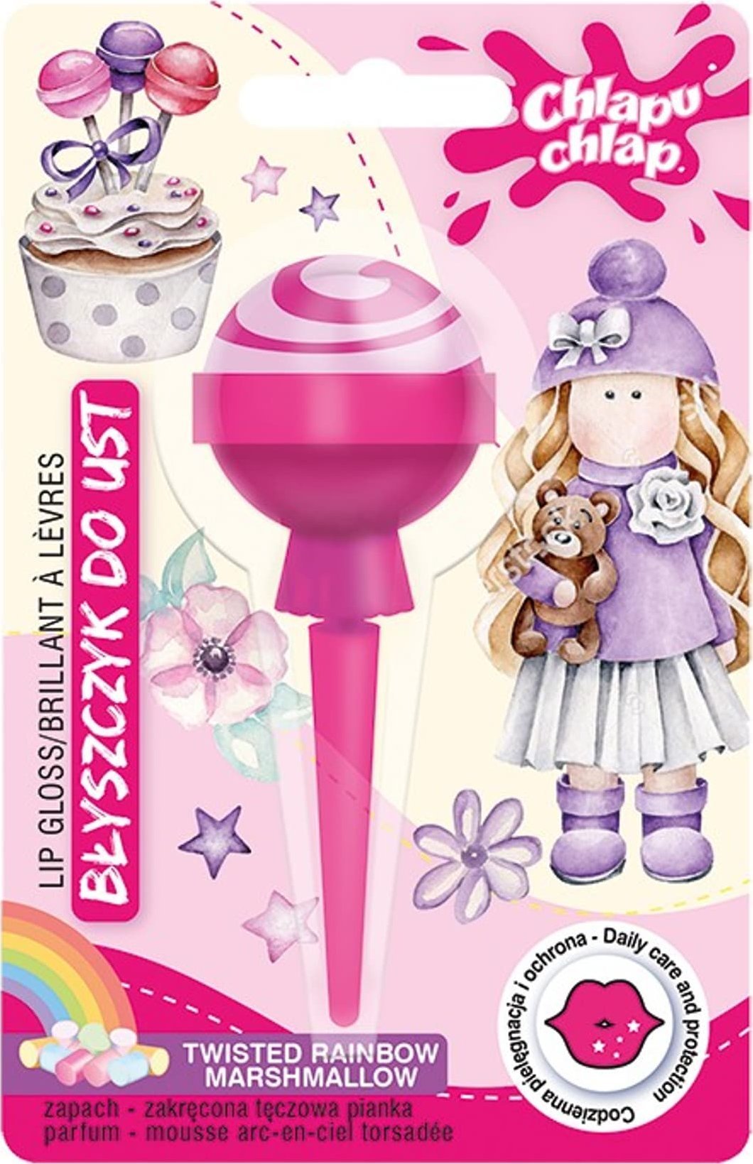 Chlapu Chlap CHLAPU CHLAP Błyszczyk do ust Lizak - zakręcona tęczowa pianka 8ml