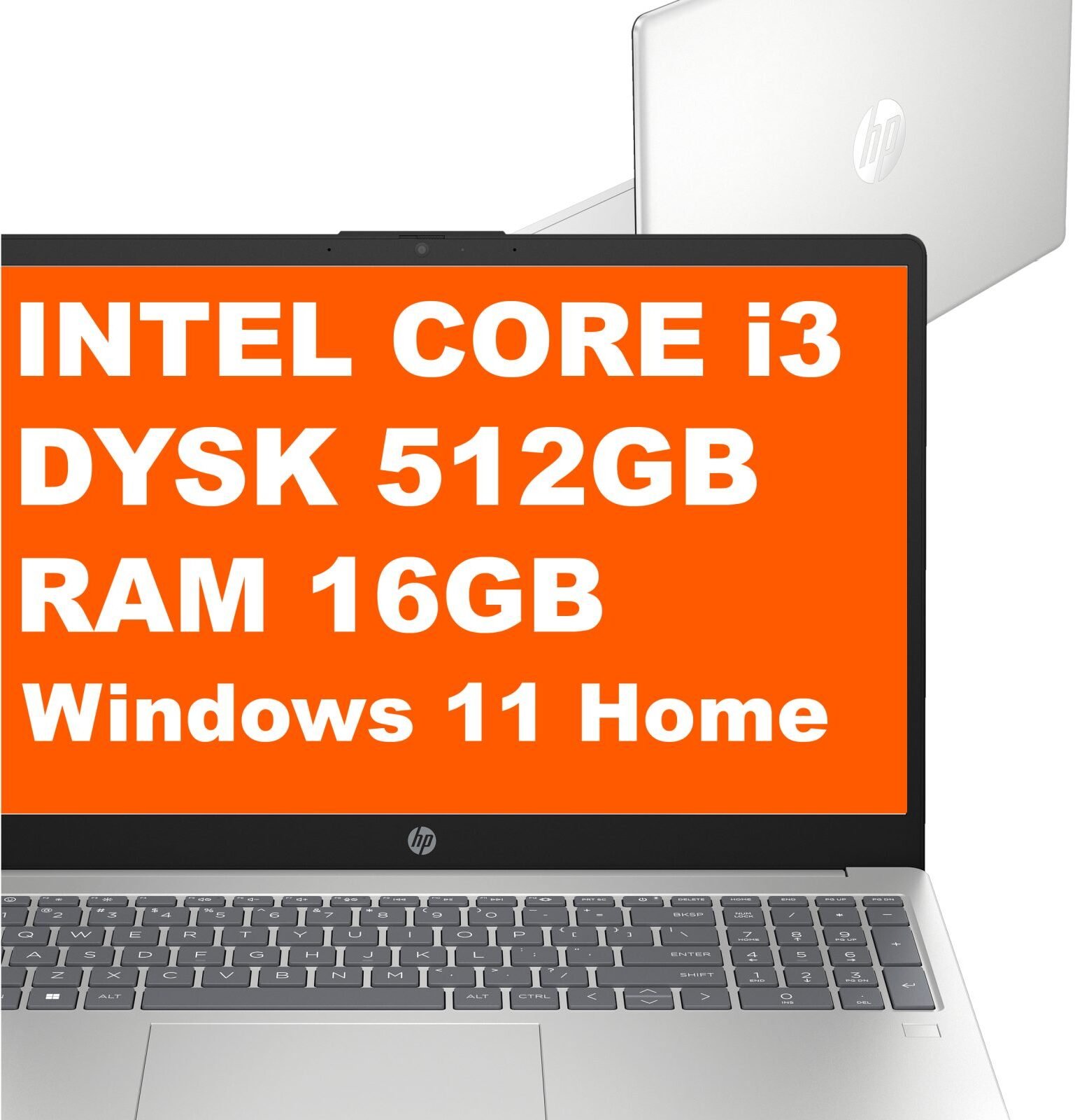Laptop HP 15-fd0133wm / B4KT4UA / Intel i3 / 16GB / 512GB / Intel UHD / FullHD / Win 11 / Srebrny