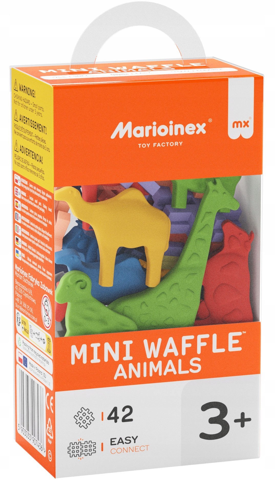 Marioinex *****Klocki wafle mini Zwierzęta 42el 07436