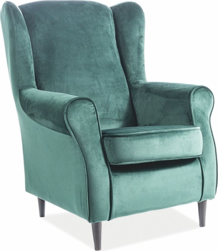 Signal Fotel BARON VELVET zielony tapicerowany tkaniną welurową SIGNAL