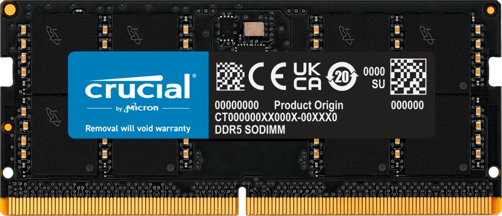 Pamięć do laptopa Crucial SODIMM, DDR5, 32 GB, 4800 MHz, CL40 (CT32G48C40S5)