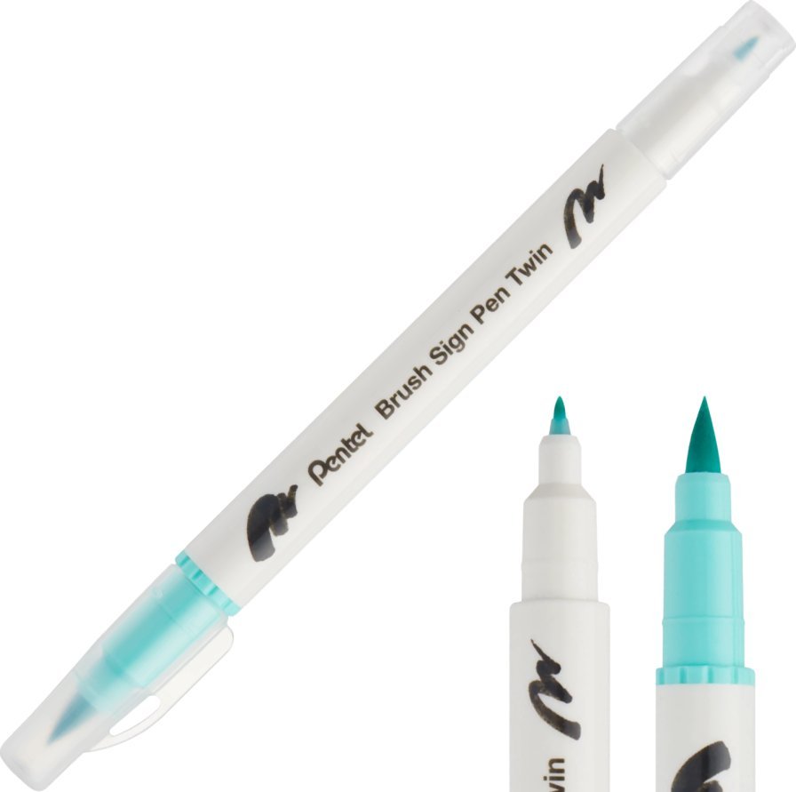 Pentel Pisak Brush Dwustronny Szmaragdowy SESW30C-T134