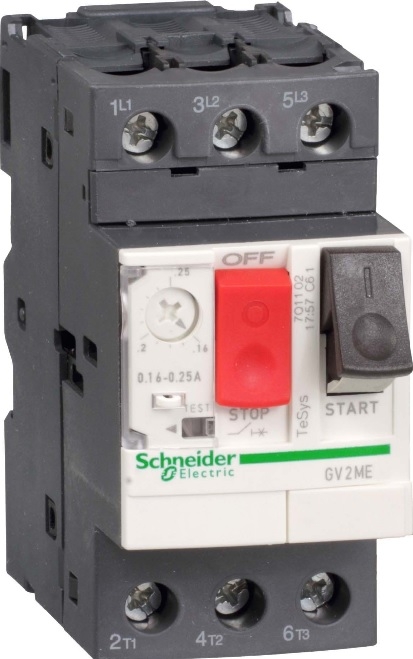 Schneider Wyłącznik silnikowy 3P 0,55kW 1-1,6A - GV2ME06