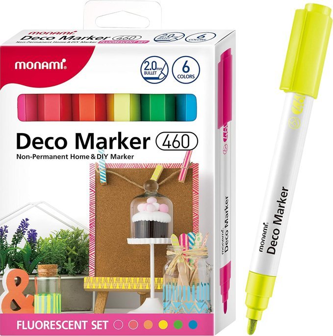 Mon Ami Markery Akrylowe Dekoracyjne Deco Marker B 460 6 Kolorów Fluorescencyjny