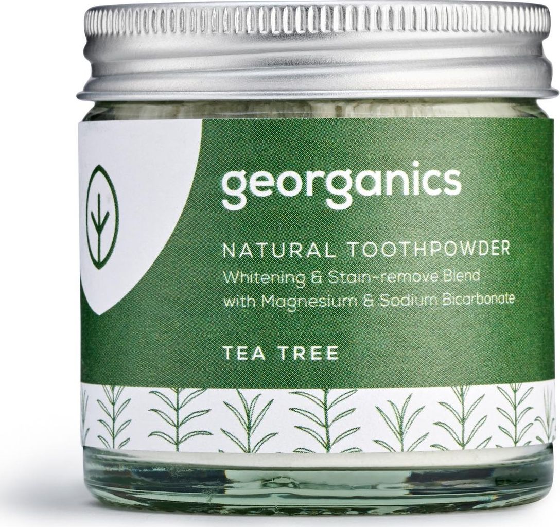 Georganics , Proszek do czyszczenia zębów, Tea Tree, 60 ml
