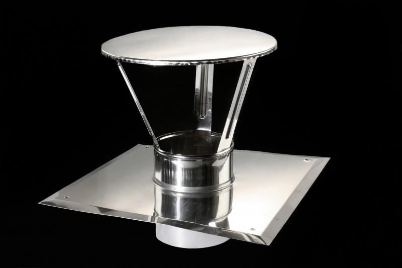 Krzys-Pol Płyta dachowa z parasolem DN 130 do kotłów z otwartą komorą spalania - SJBPZP130