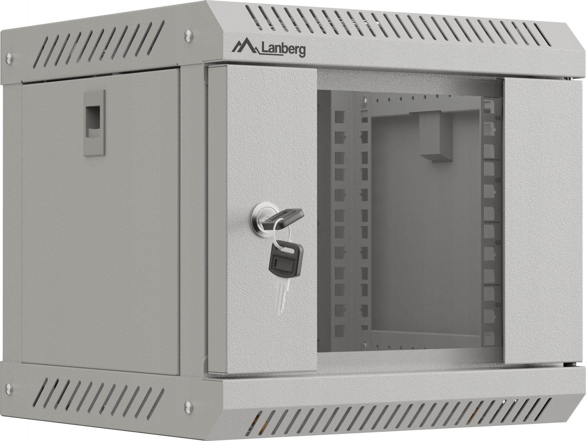 Lanberg ML SZAFA INSTALACYJNA RACK WISZĄCA 10" 4U 300X300 SZARA DRZWI PRZESZKLONE LANBERG (FLAT PACK)